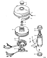 Маховик и стартер 2-Х ТАКТНОГО ПЛМ MERCURY 90 Серийный номер от 0C222000 до 0D283221