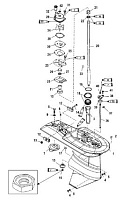 Корпус шестерни(Drive-2.31:1)(Belgium-0P216184 и ниже) 4-Х ТАКТНОГО ПЛМ MERCURY 50 Серийный номер от 0P153500 до 0P400999
