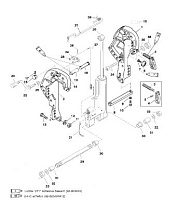 Зажимной кронштейн (Часть 2) 2-х тактного ПЛМ MERCURY 40 M Серийный номер от 9854537 до 0P016999